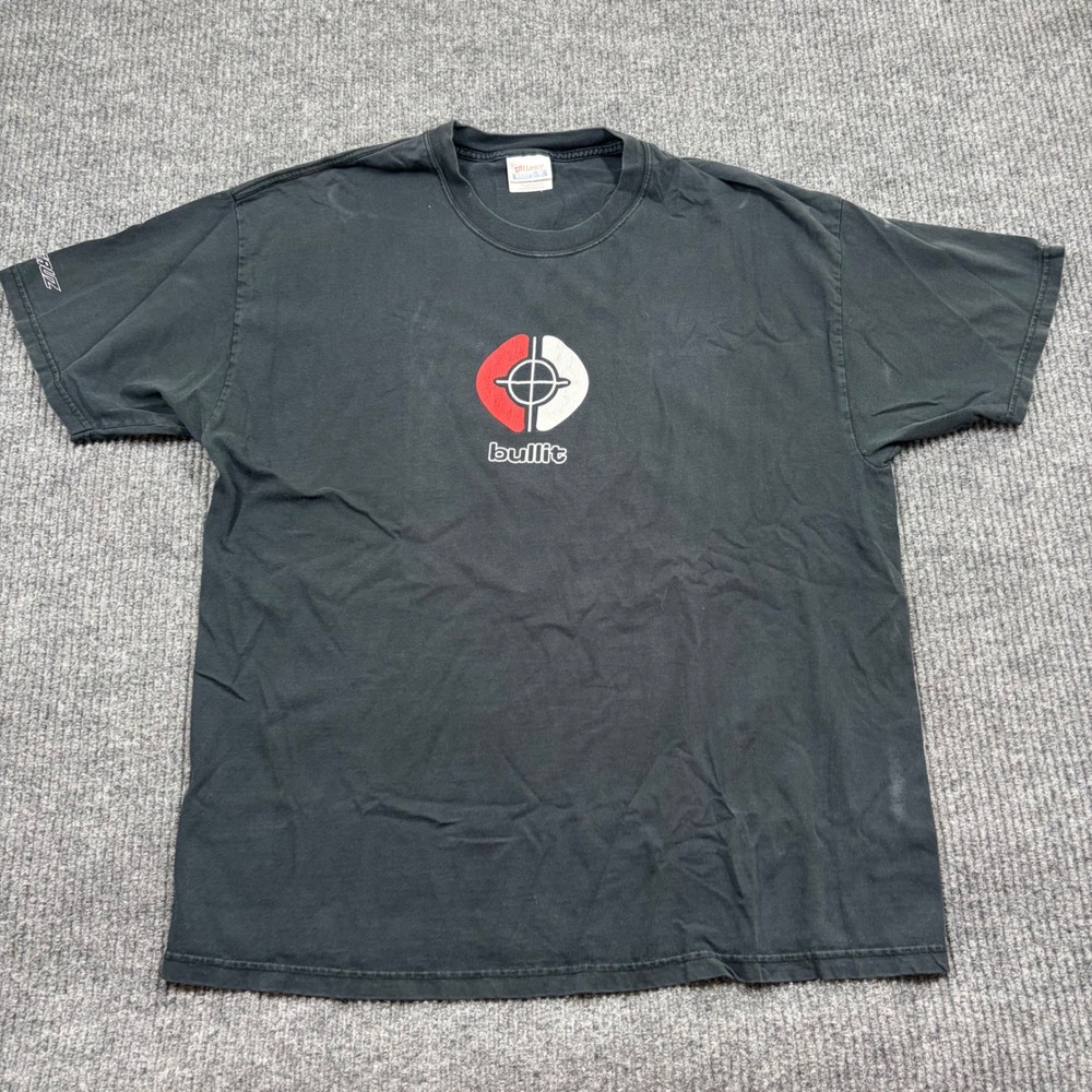 Vintage Santa Cruz Bullit Shirt Mens XL Skateboarding Black Hanes Beefy-T Skater